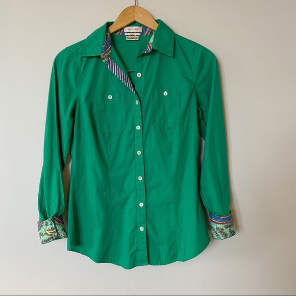 VAN HEUSEN XS Green Button Down - Picture 3 of 13